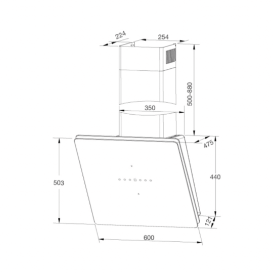 Máy Hút Mùi Áp Tường Malloca MC 60GT-B