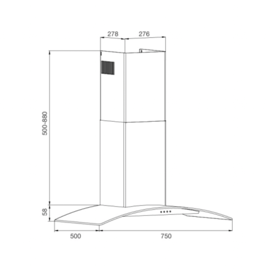 Máy Hút Mùi Áp Tường Malloca MC 750E